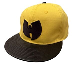 Vintage Wutang Clan Hat Yellow Black Buckle Back RZA GZA ODB Raekwon Ghost-face